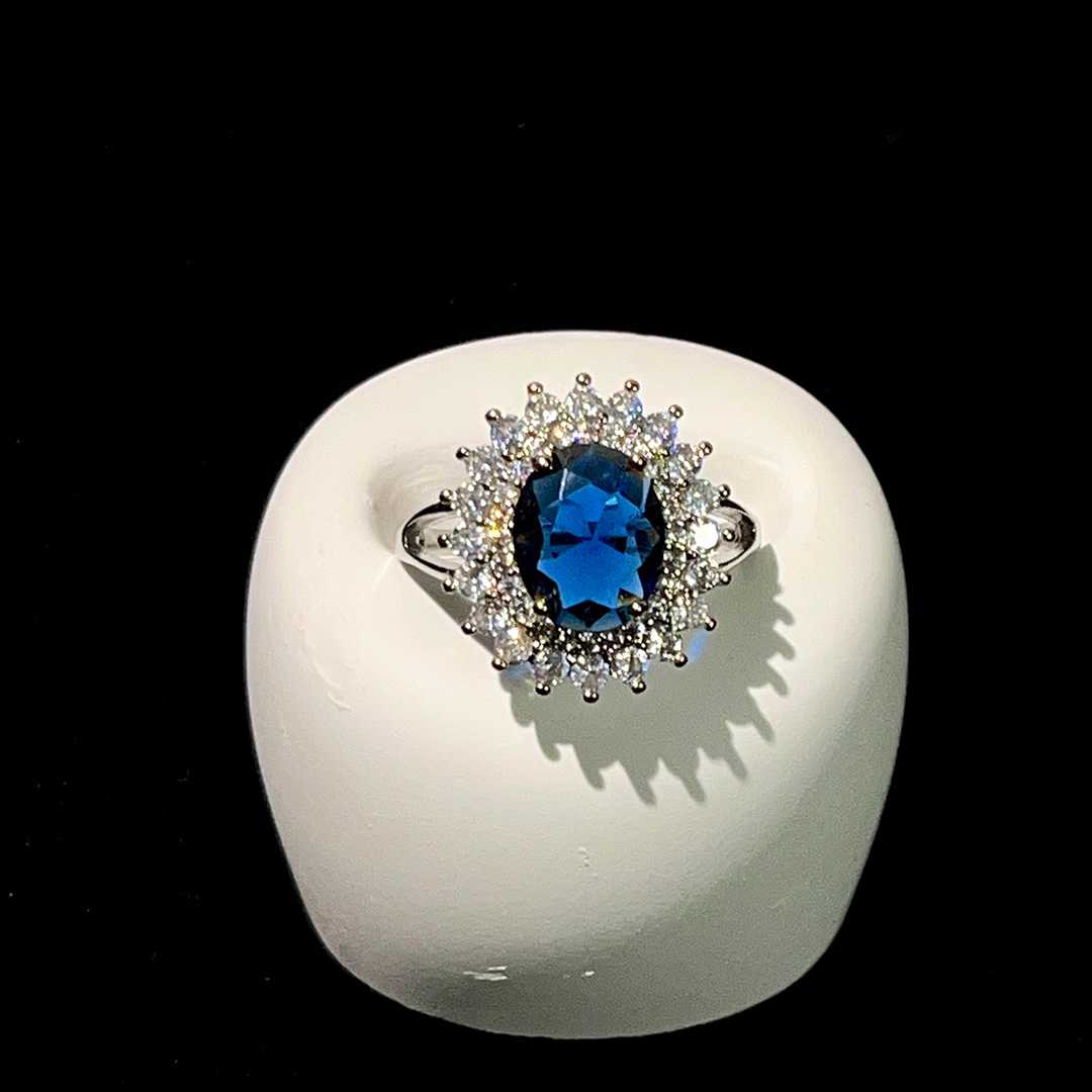 Sapphire Halo Plated Ring
