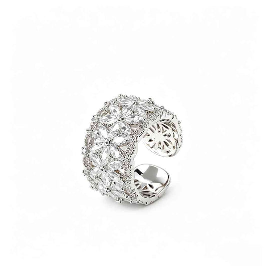 Crystal Daisy Flower Ring
