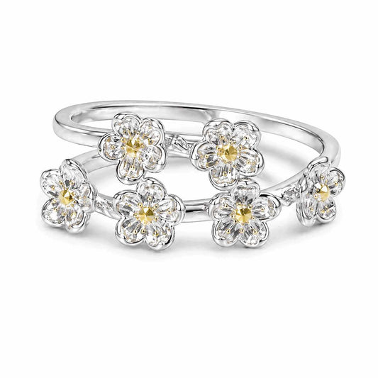 Cherry Blossom Silver Plated Ring