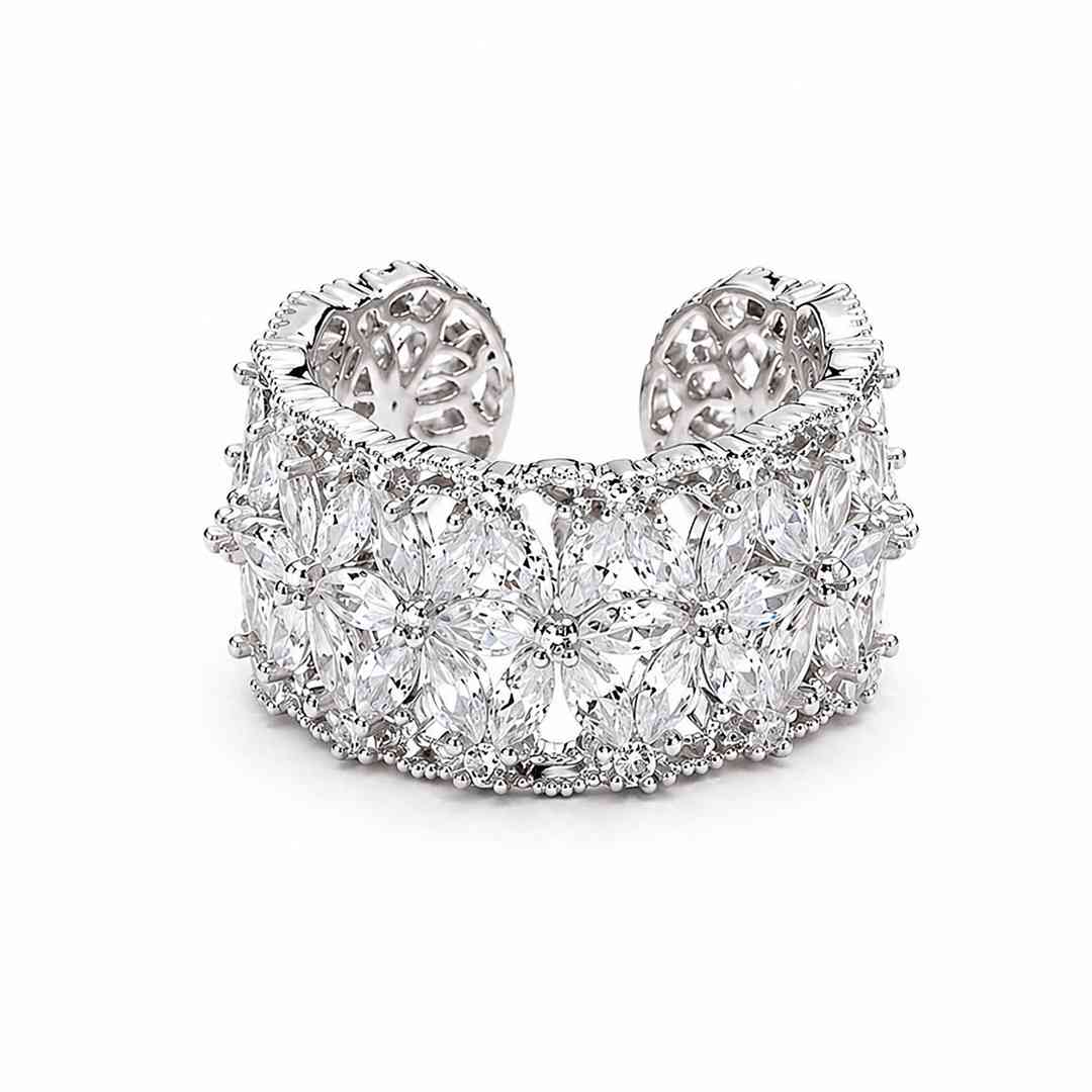 Crystal Daisy Flower Ring